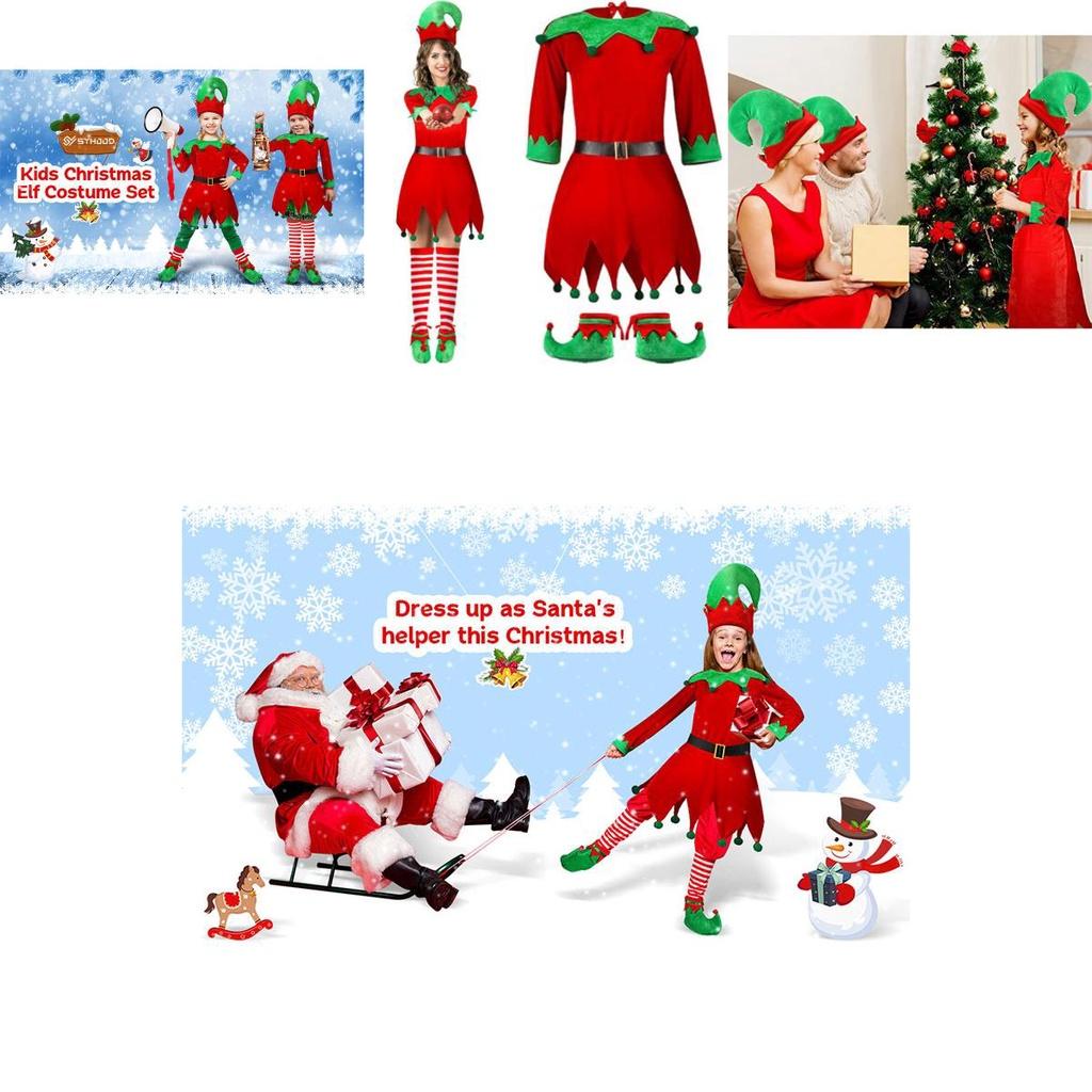 Children's Christmas Outfit Boys And Girls Santa Claus Suit Red Long Sleeve