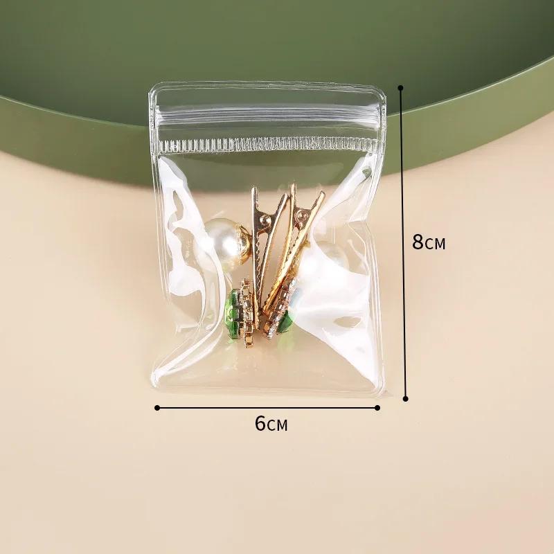 100/50Pcs Clear PVC Self Sealing Ziplock Bags Dustproof Reclosable Jewelry Pouches for Rings Earrings Bracelets Necklaces
