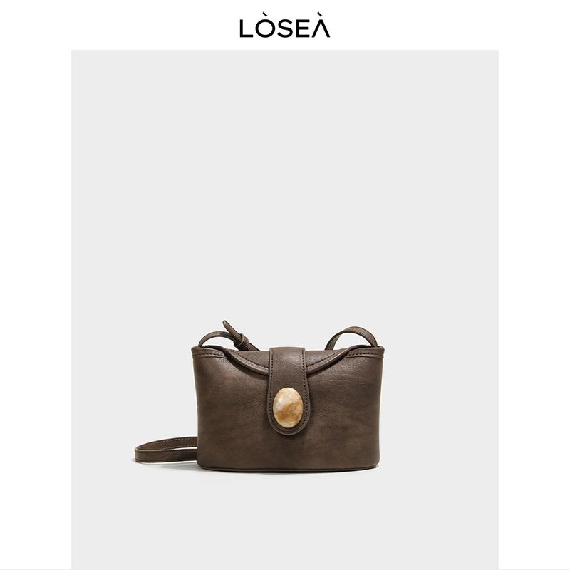 

Losea Original Fu Su Huangyu New Chinese Style Shoulder Messenger Bag Women 2025 New Retro Bag Curry color