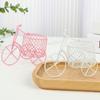 Flowers Tricycle Design Iron Art Bare Car Desktop Ornaments Tricycle Model Jewelry Stand Candy Rack