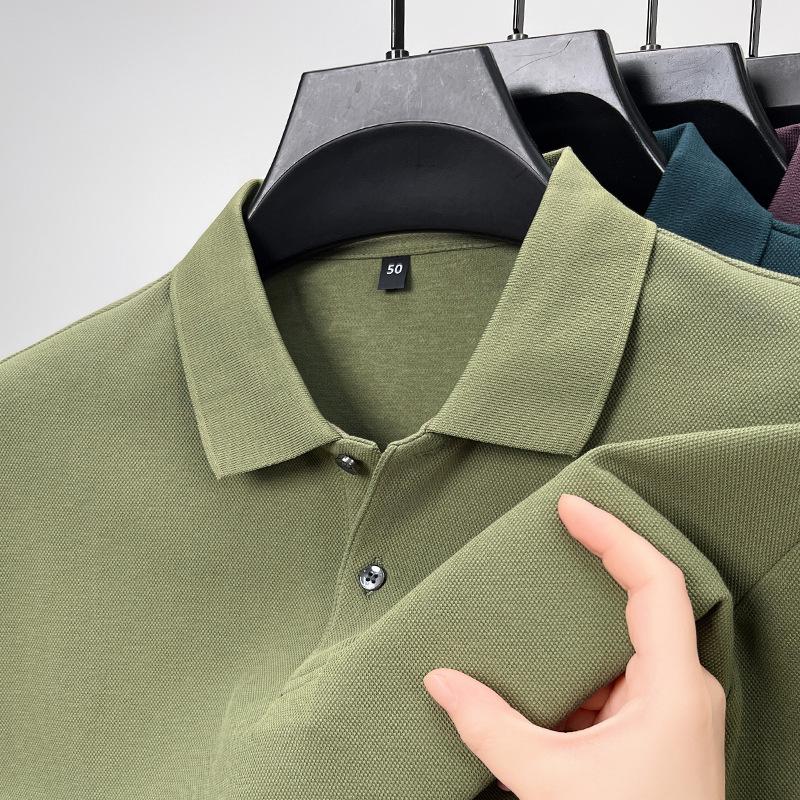 Men's Polo Shirt High-end Long-sleeved Lapel T-shirt Men's Spring Casual Business Men's Clothes