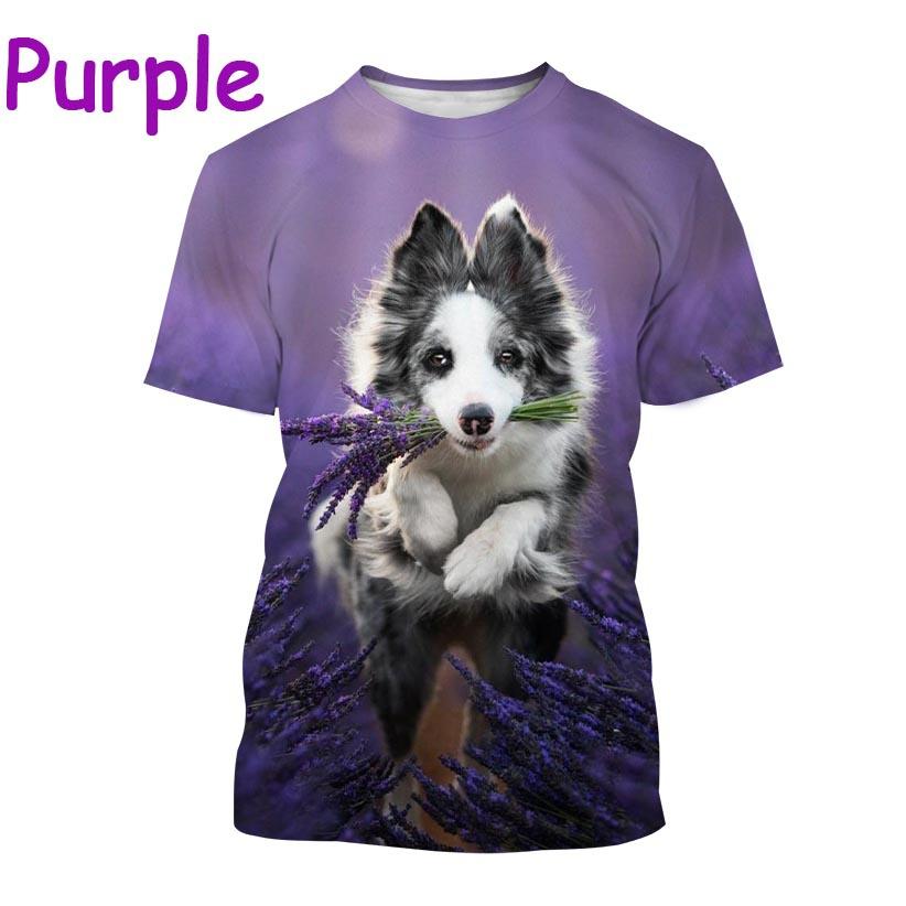 New Popular Border Collie 3D Printed T-shirt Fashion Cute Dog Unisex Animal Round Neck Casual Short Sleeve