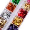 12 Colors Nail Foil Flakes, Metallic Chrome Glitter Nail Art Accessories, Nail Designs Decoration