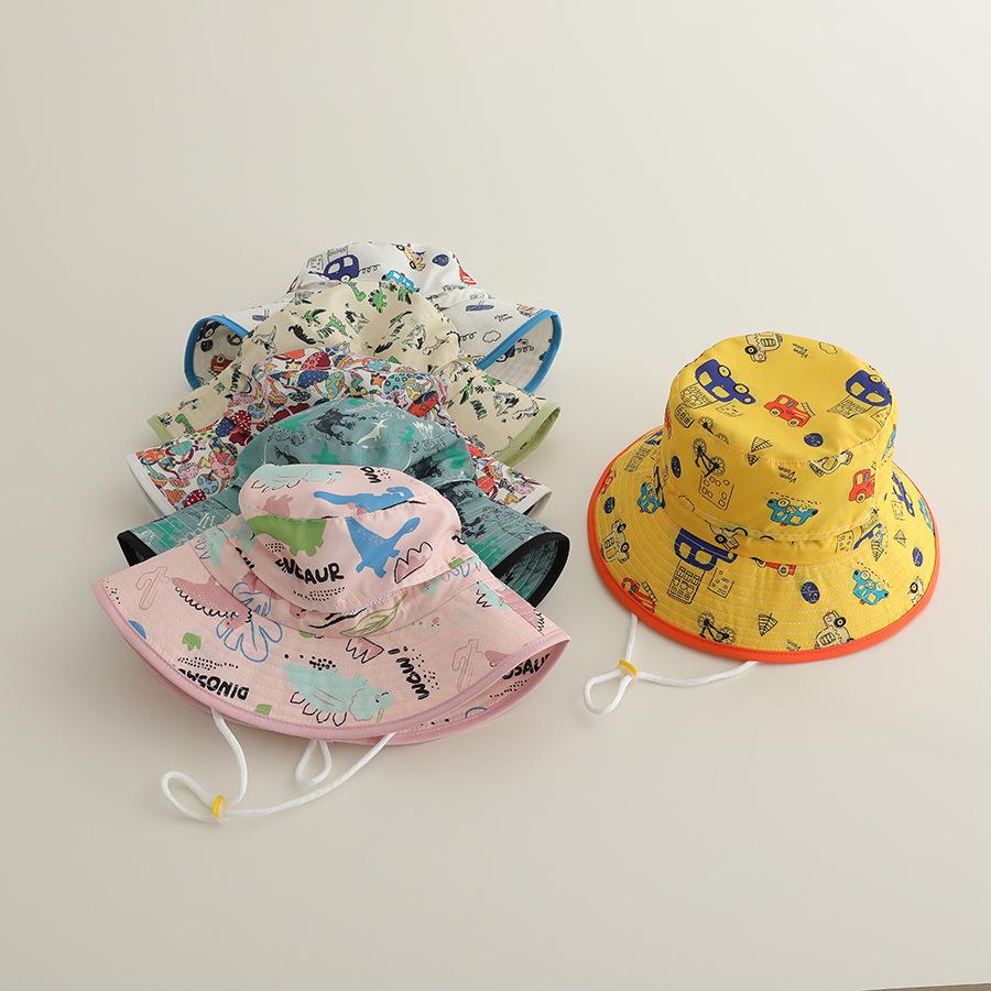 Children New Quick Drying Bucket Hats Summer Sunhat Kids Fishing Hat Sunshade Visor Boys Girls Outdoor Cute Cartoon Beach Cap