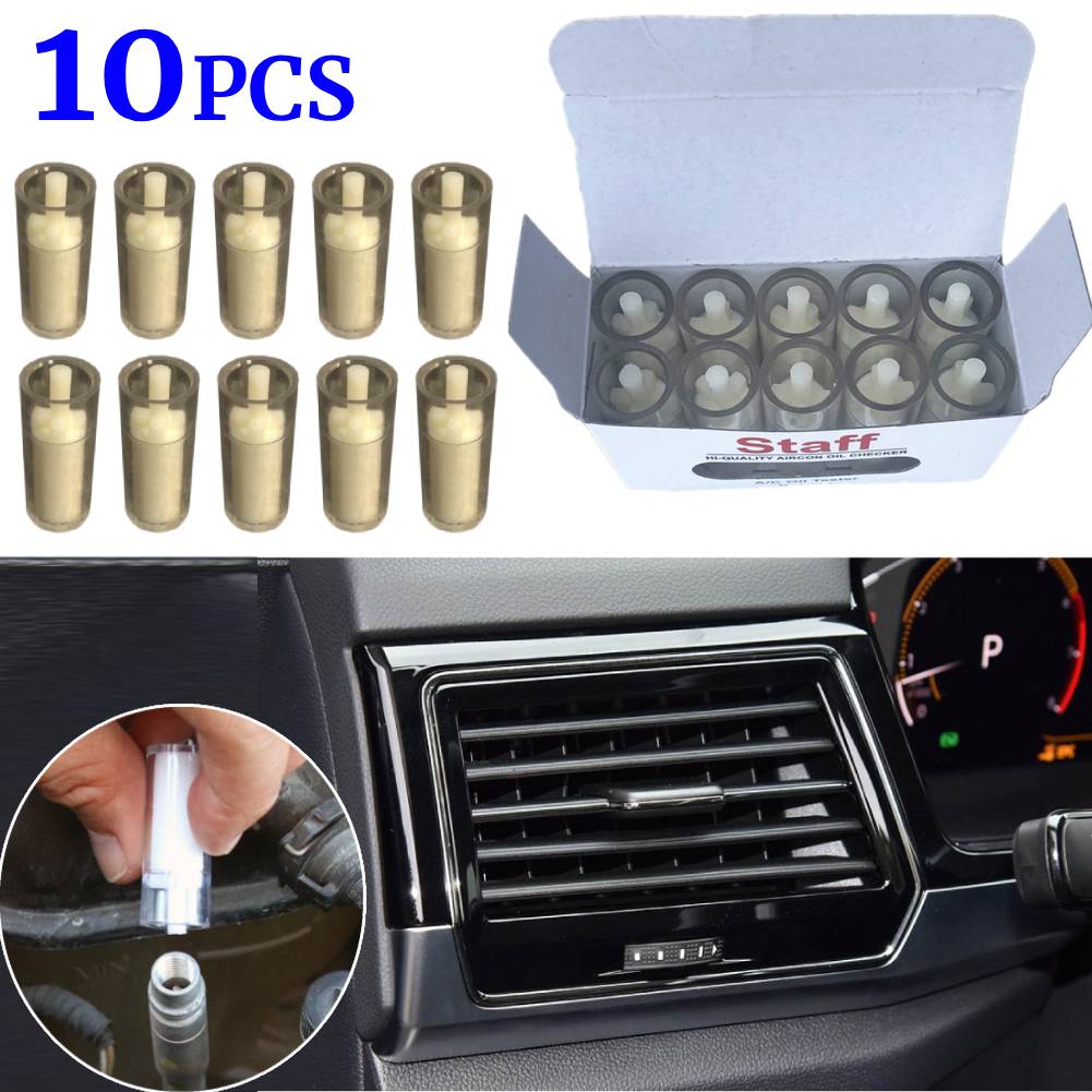 10pcs/box Car Aircon Oil Checker R134A Auto Air Conditioning System Oil Tester R134A Oil Checker