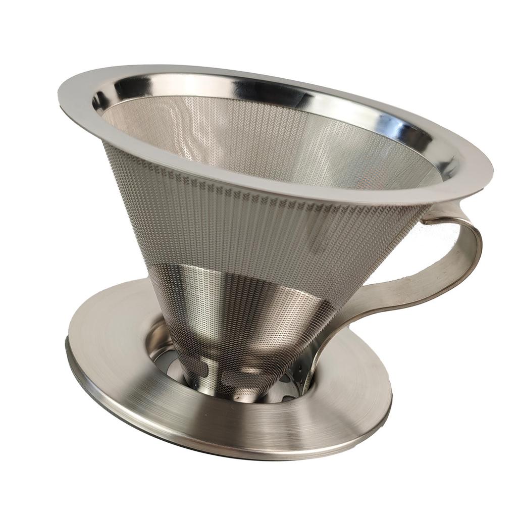 Stainless Steel Coffee Dripper Hand Drip Coffee Maker Stainless Steel Filter Cup Manual Coffee Filter for Home Use