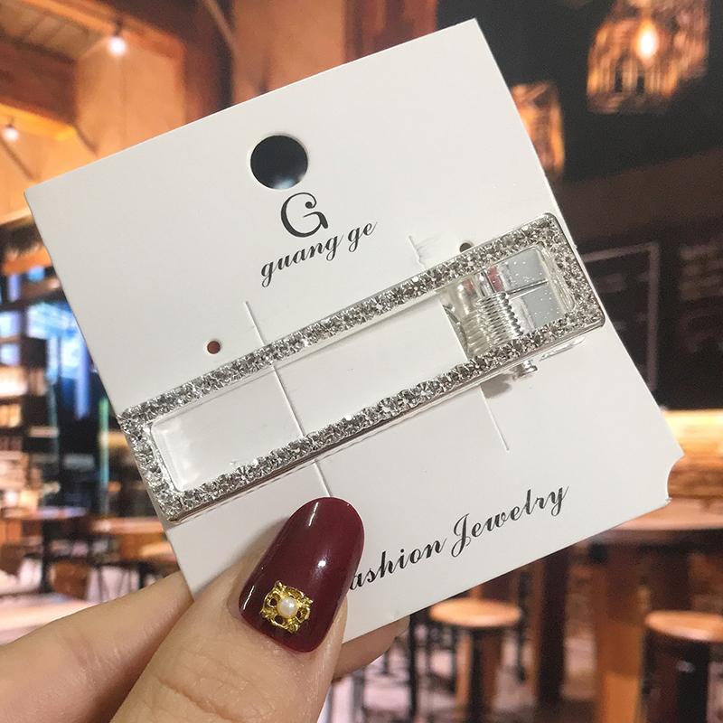 

Роскошная заколка для волос с кристаллами для женщин, корейские квадратные заколки для волос, геометрические заколки-автоматы для волос, аксессуары для волос для девочек, зажим для волос