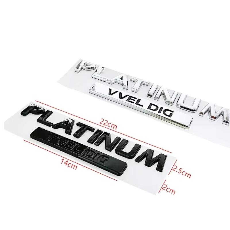 3D ABS PLATINUM VVEL DIG V8 Letters Logo Car Trunk Badge Emblem Decals Sticker For Nissan Patrol Y60 Y61 Y62 Armada Accessories