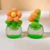 Yousheng 2 Pcs Mini Resin Artificial Flower Figurine Tiny Glow in The Dark Potted Flower for Dollhouse Miniature Landscape Home Office