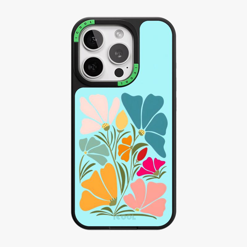Replaceable Back Plate Mobile Phone Case Iphone15 Flower Apple 14pro Removable Magnetic Two-in-one Can Be Changed At Will