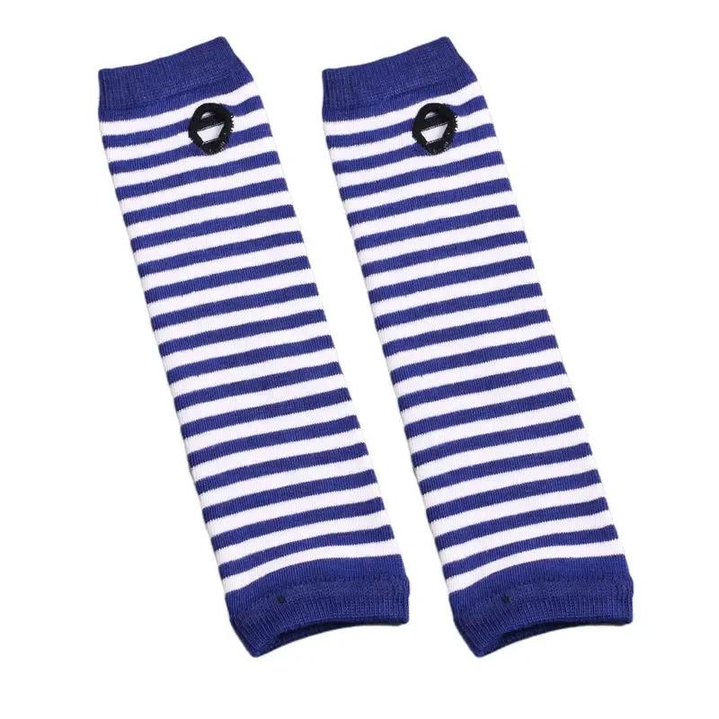 New Fashion Long Glove Arm Cover Classic Pink Black and White Striped Fingerless Elbow Gloves Warmer Knitted Long Wristband