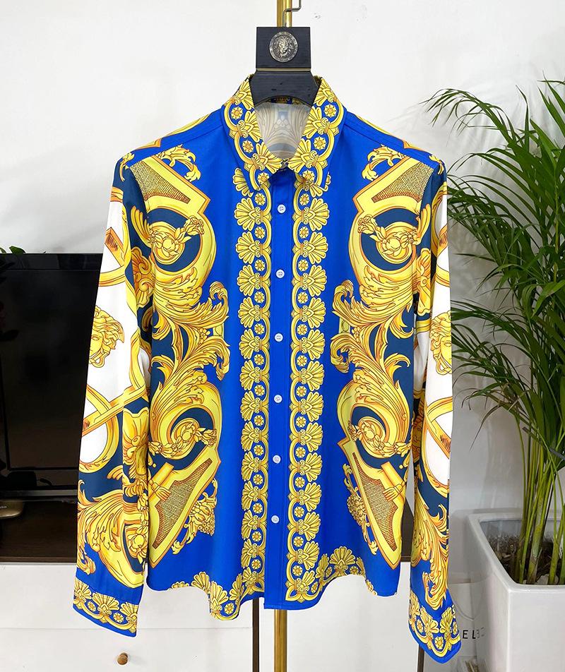 Pánská košile s dlouhým rukávem s trendy digitálním potiskem pro léto 2023