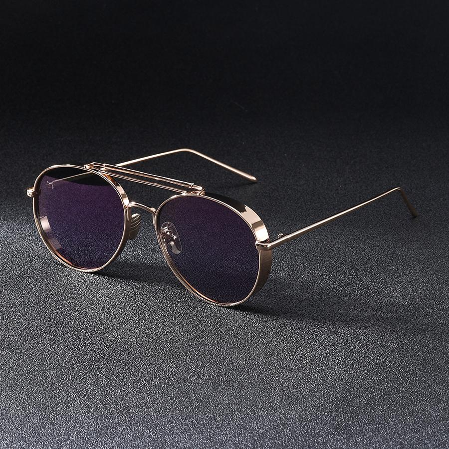 

Luxury Round Sunglasses Men New Fashion Outdoor Shades for Driving Women Eyeglasses Trendy Vintage Brand Design UV400Sun Glasses фіолетовий