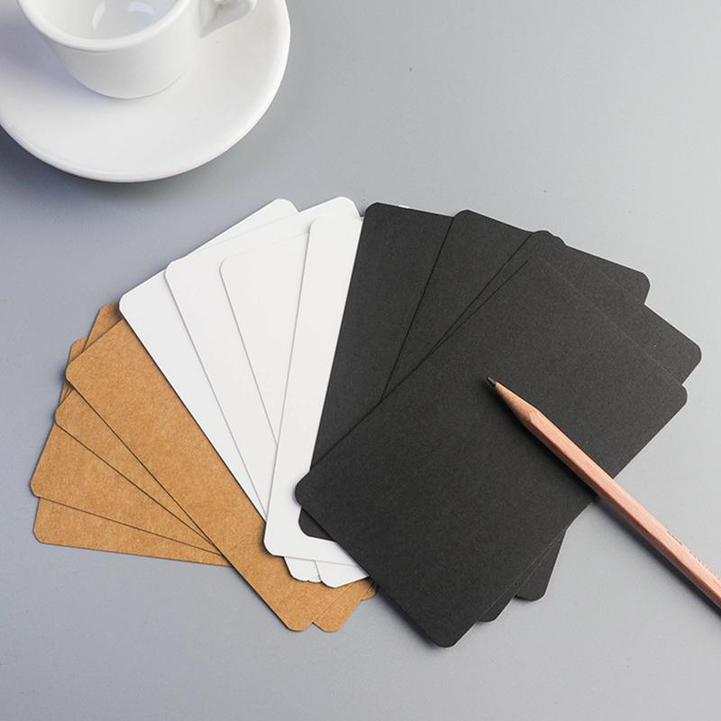 2050100pcs Blank Kraft Paper Card 12.6x7.6cm Retro Double Sided Word Card DIY Postcard Gift Greeting Invitation Message Card