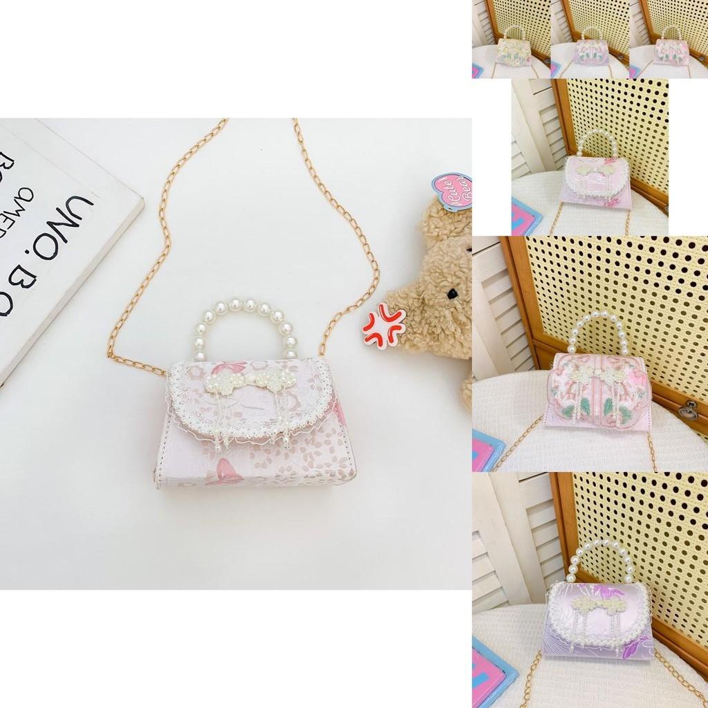 Beautifully Crafted Girls Pu Shoulder Bag With Stylish Bow And Pearl Touch