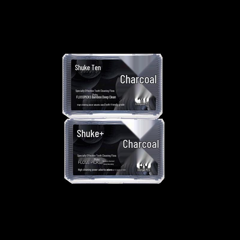 Shuke Bamboo Charcoal Dental Floss Picks