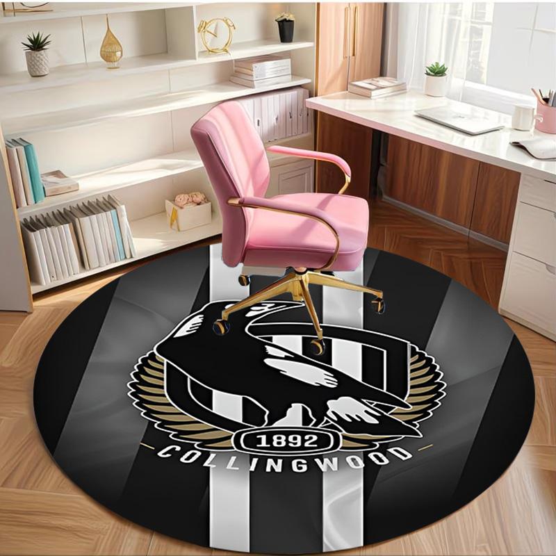Football Club Print Round Rug, Washable Floor Carpet, For Entryway Dorm Laundry Room Office Study, Home Decor Birthday Christmas Gift