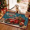 Festive Red Gingerbread House And Lollipop Low Profile Washable Area Rug For Merry Christmas Hallway Kitchen Dining Accent