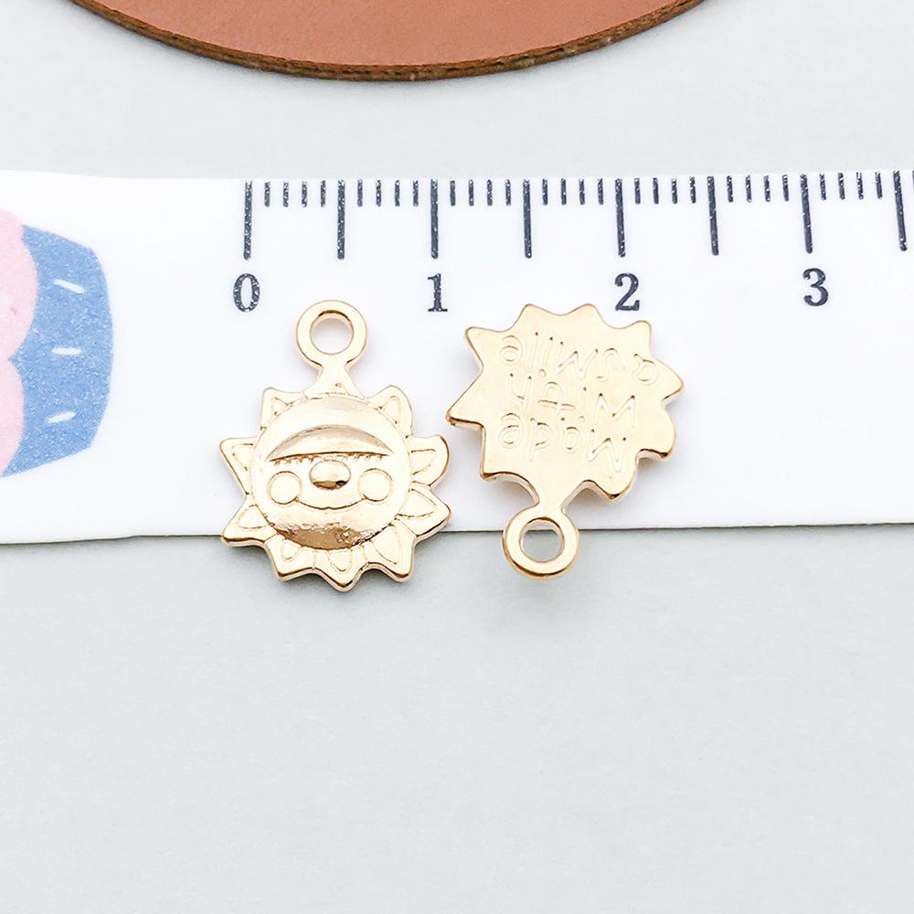 100-Piece Five-Color Alloy Sun, Moon, and Star Pendant Charms for DIY Jewelry