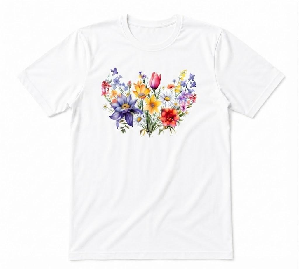 Wildflower Wild Flowers Floral Flower Graphic Unisex Tee White T-shirt