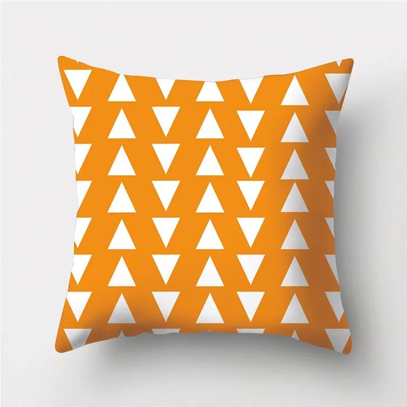 Orange Warm Color Irregular Pattern Series Pillowcases Geometric Striped Pillowcases Sofa Car Sofa Living Room Decoration