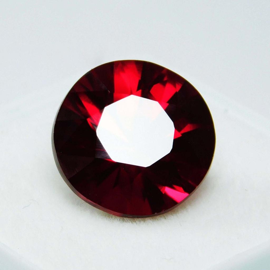 Natural Bloody Red Ruby Round Diamond Cut 9.00 Ct CERTIFIED Loose Gemstone A-12784268