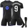 Teens Kids Adults Custome Name Football Kits 25/26 Barça Black Mamba #9 Lewandowski Sport Training Jersey Set with Socks