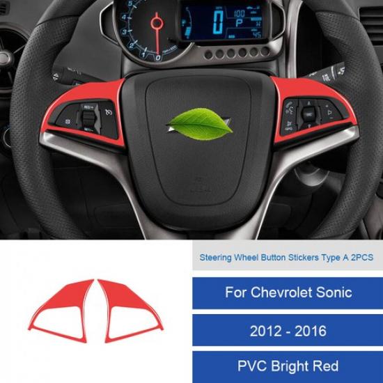 Carbon Fiber Steering Wheel Button Frame Cover For Chevrolet Sonic 2012-2016