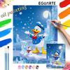 Digital Oil Painting Art Kit Winter Donald Duck Snow Castle Handmade Coloring Painting Home Decor