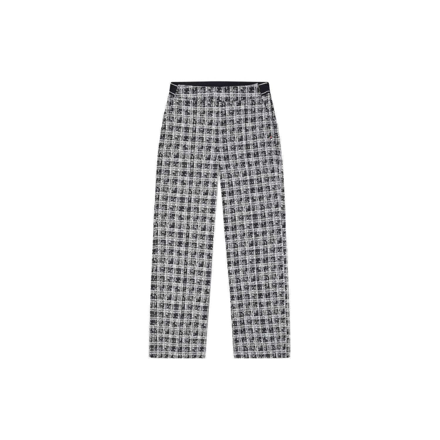 

FILA Флисовые прямые тканые повседневные брюки с узором «гусиная лапка» женские низ легендарного синего цвета F11W411802F-NV M