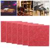 6 szt. Płyta Dźwiękochłonna Akustyczna Poliestrowa Włókna Dźwiękoszczelne Ognioodporne Panele Wyciszające(Czerwony )