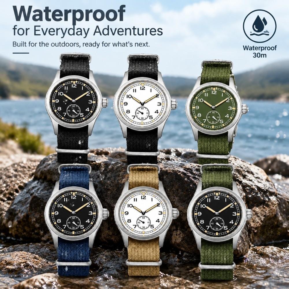 Analog Quartz Wristwatch Small Second Sub-Dial Retro Watch Vintage Luminous Watch Outdoor