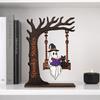 New Wooden Decorative Statue Swing Style Spirit Pumpkin Desktop Ornament Halloween Theme Display Figurines Gift Giving