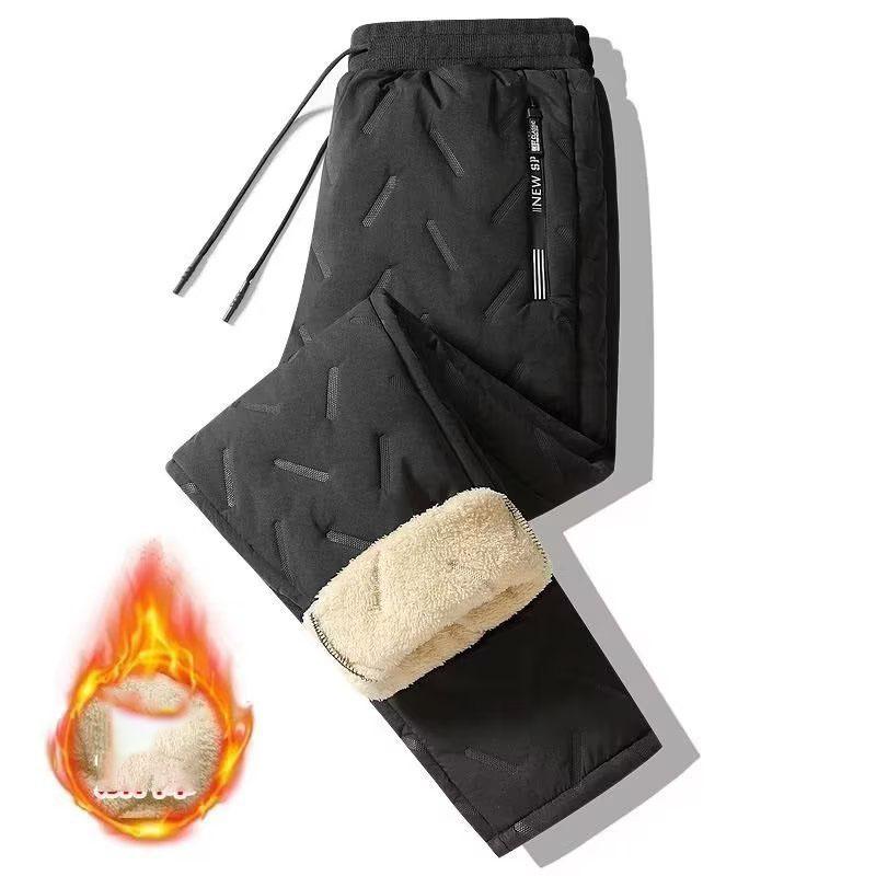 Men's Winter Lambskin Pants Thick Fleece Pants Warm Pants Men's Casual Sports Pants