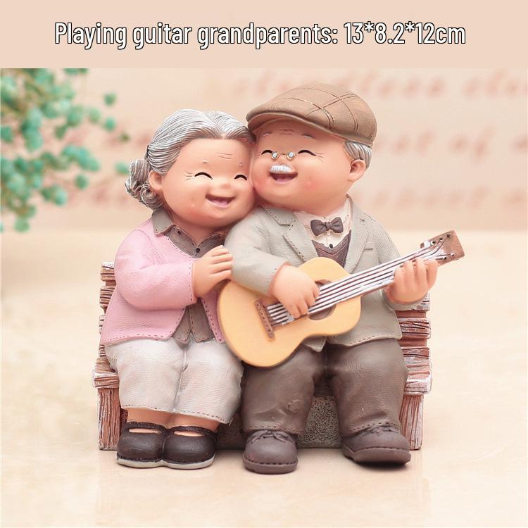 Hand-in-Hand Grandpa & Grandma Night Light Figurine: Romantic Anniversary or Birthday Gift