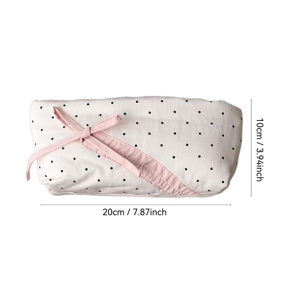 New Bowknot Wave Point Pen Bag Large Capacity Gift Pencil Case Cartoon Pen BagStationery Bag Students Supplies