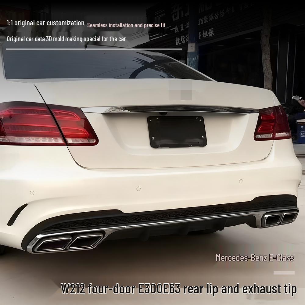 Mercedes-Benz E-Class (2014-2016) W212 Four-Door Sport Upgrade E300 E63 Exhaust Tips and Tailpipes.