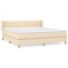 3126906 vidaXL Divan Bed with Mattress Cream 180x200 Cm Fabric