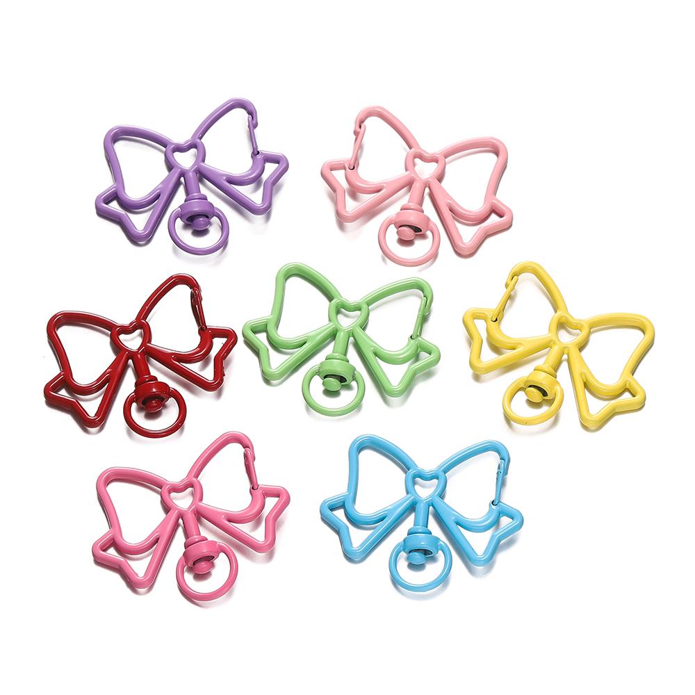 5pcs/lot Colorful Butterfly Shape Lobster Clasps Swivel Keychain Alloy Metal Key Hooks For Jewelry Making Supplies Crafts