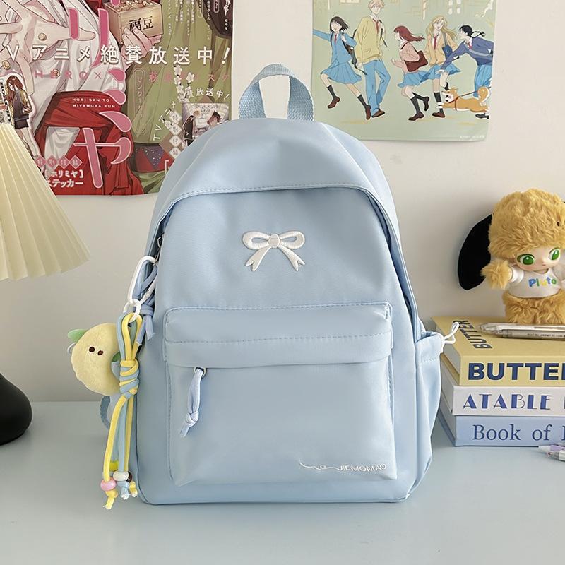 Schoolbag Wholesale High Value Bow Lightweight Small Backpack Japanese Ins Simple High School Student Schoolbag Versatile Backpack