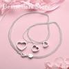 925 Sterling Silver Luxury Openwork Heart Necklace for Women - Fashionable and Charming Party and Wedding Jewelry