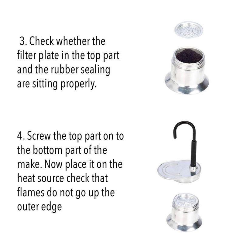 AEE4-1 Piece Spout Stovetop Italian Coffee Maker Enjoy Delicious Coffee In No Time Aluminum Alloy Silver