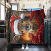 1Pc Cartoon Print Flannel Blanket, High Quality Comfortable for All Seasons, Home Decor, Warmth and Comfort, Perfect for Christmas Birthday Gift