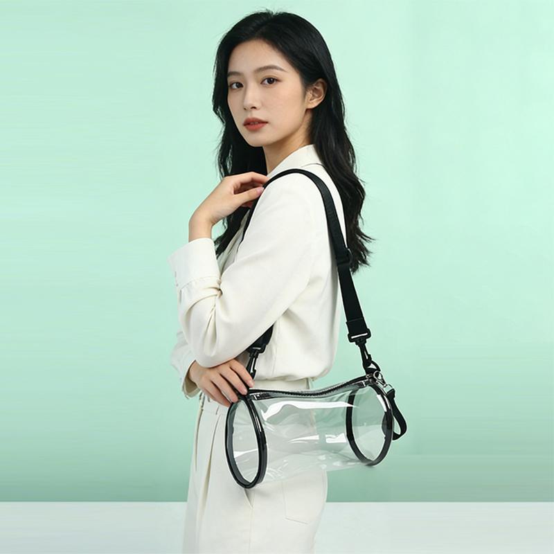 Transparent Laser Crossbody Bag For Women Cylindrical Fashion Mini Shoulder Messenger Bag PVC Jelly Small Tote Bag