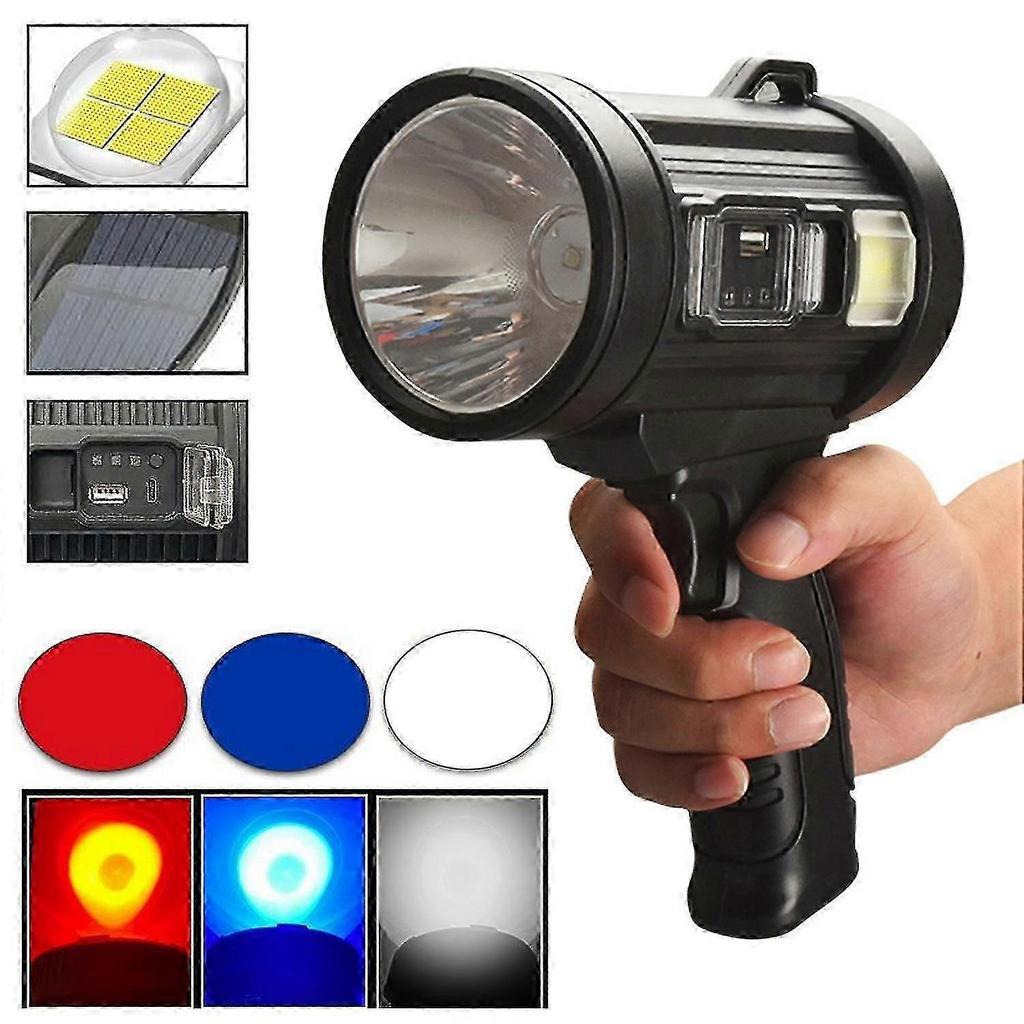Multifunctional Solar Powered Rechargeable Leds Searching Light Outdoor Camping Lamp Main Light Si_m24