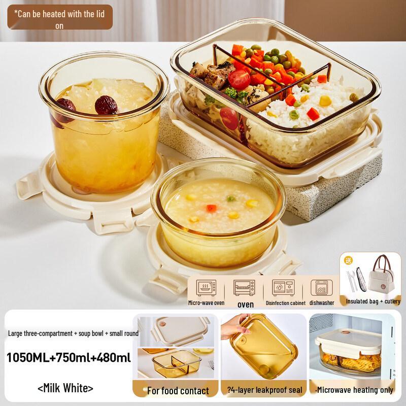 ZISIZ Microwave-Safe Glass Food Container