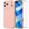Protective Case - BOOLING - iPhone 17 Pro Max - Slim Soft Silicone Pink - 2 Tempered Glass