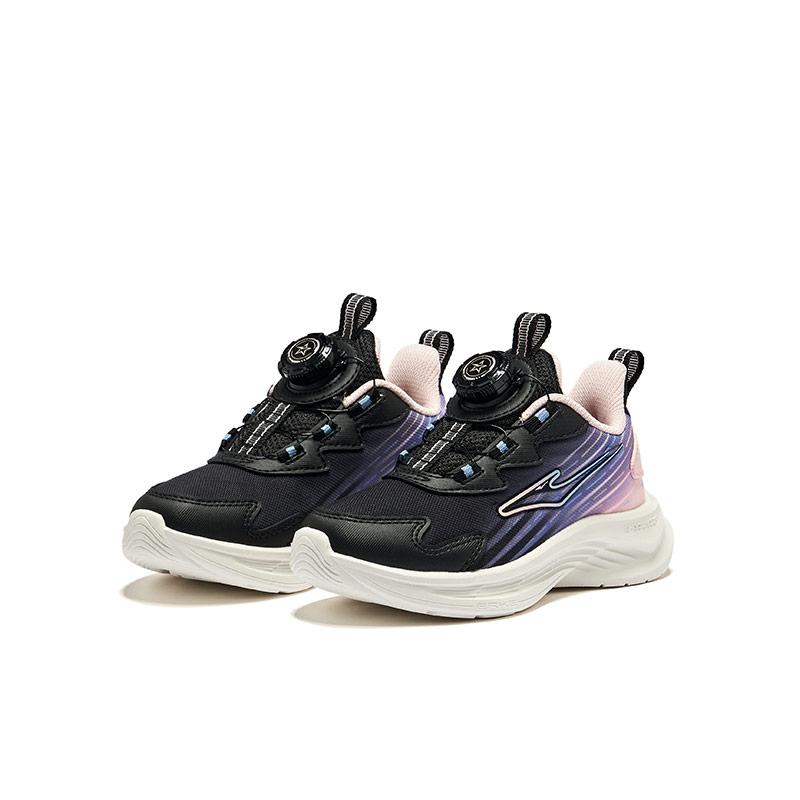 Hongxing Erke Breathable Durable Thick Sole Knob Childrens Running Shoes Kids Sneaker Black Peach-Blossom-Pink 65124303059-011