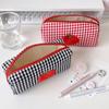 Cloth Checkered Fruit Plaid Stationery Bag Tomato Pen Bag Pencil Pouch  Girl Kids Children