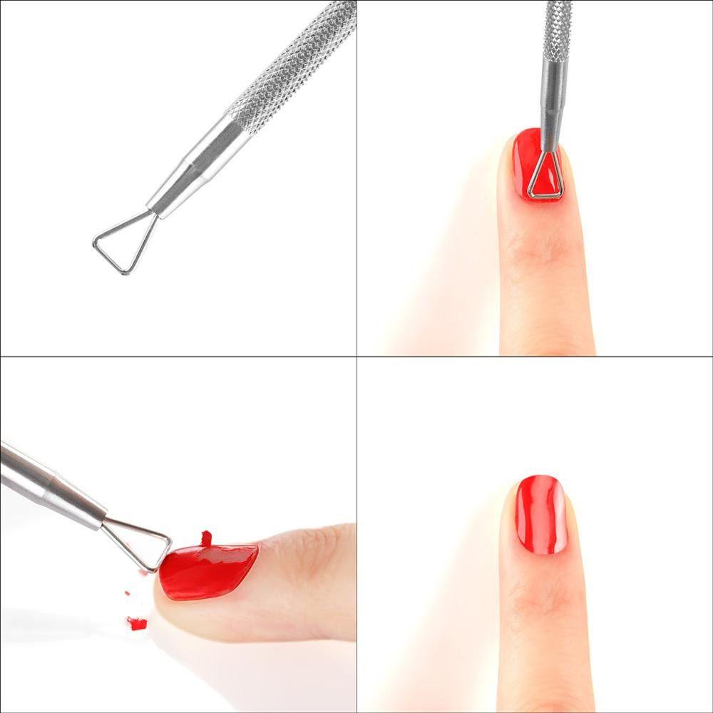 Hot New Dual-ended Manicure Tool Cuticle Pusher UV Gel Clean Stick Triangle Rod Nail Polish Remover